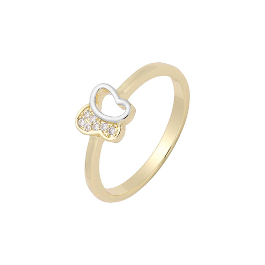 Butterfly rings in 14K Gold, two tone plating colors