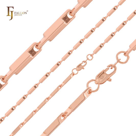 {Customize} Cubic barleycorn Lock Fancy Link Rose Gold Chains