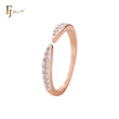 Paved white CZs open Rose Gold rings