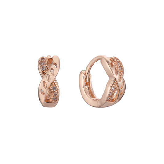 Huggie child earrings in 14K Gold, Rose Gold plating colors