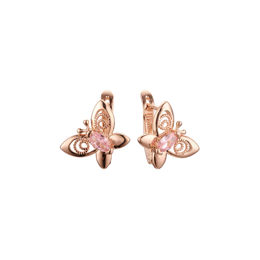 .Earrings in 14K Gold, Rose Gold plating colors