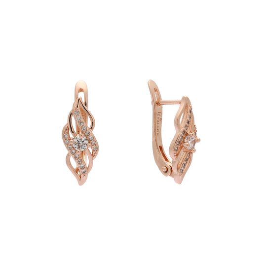 .Rose Gold solitaire earrings