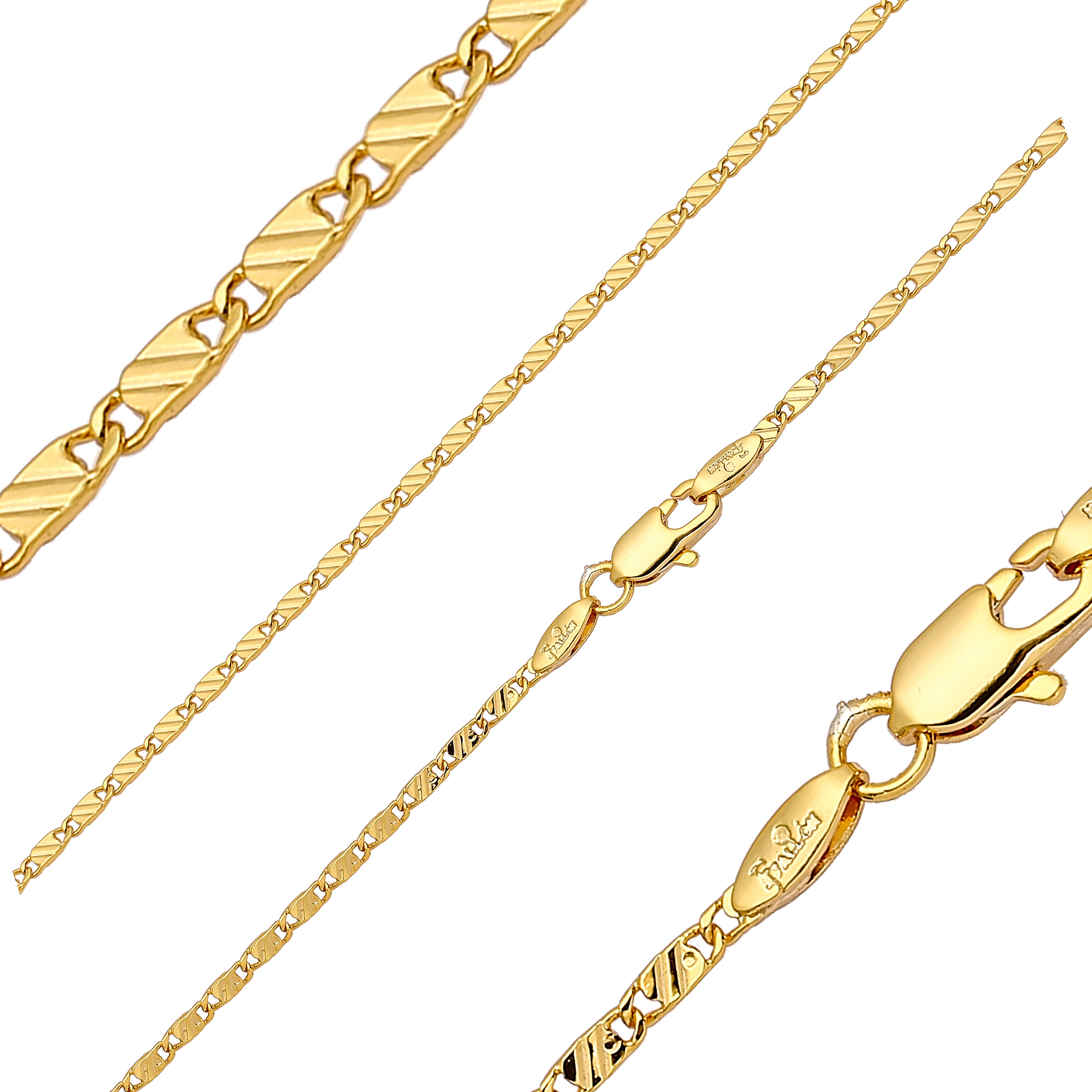 Solid snail link hammered chains plated in 14K Gold, Rose Gold, two tone, white gold