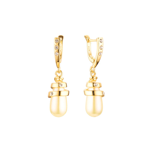 Baroque teardrop Pearl 14K Gold, 18K Gold, Rose Gold earrings