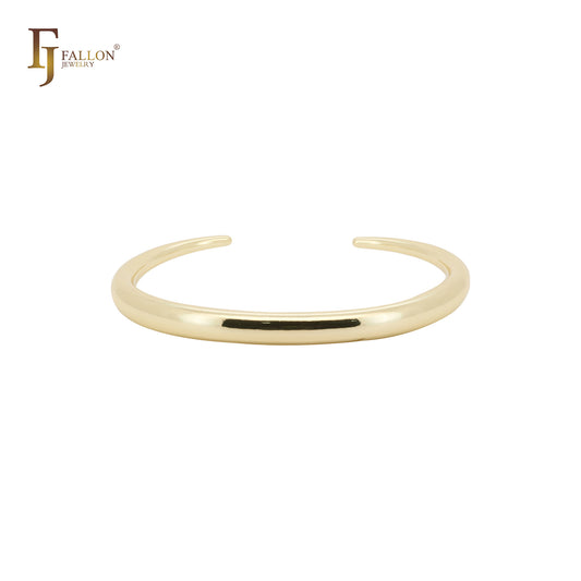 Plain shape 14K Gold, Rose Gold, White Gold open bangle bracelets
