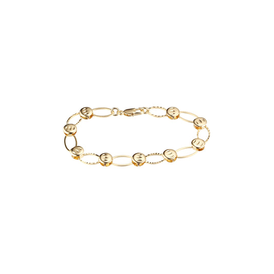 Fancy oval link bracelets plated in 14K Gold, Rose Gold colors