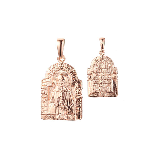 Saint Matrona pendant in Rose Gold two tone, White Gold plating colors