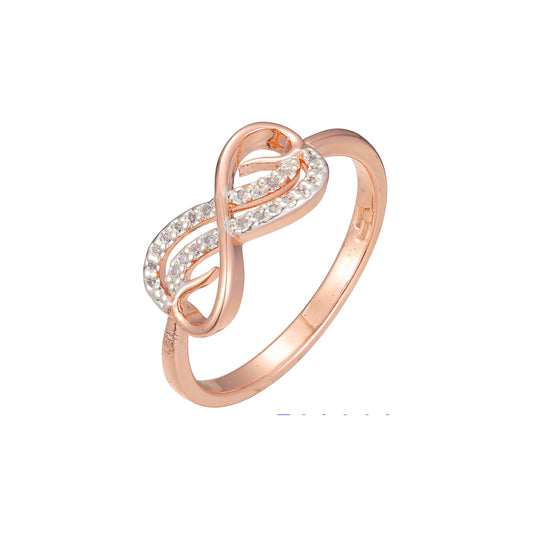 Rose Gold two tone heart infinity sign rings