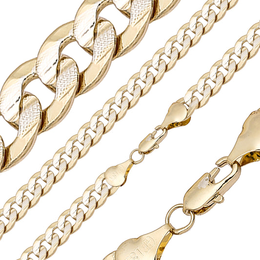 Ripple hammered cuban link 14K Gold two tone chains