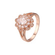 luxurious Rose Gold white cz Precious Lace mini-froufrou Flower Ring