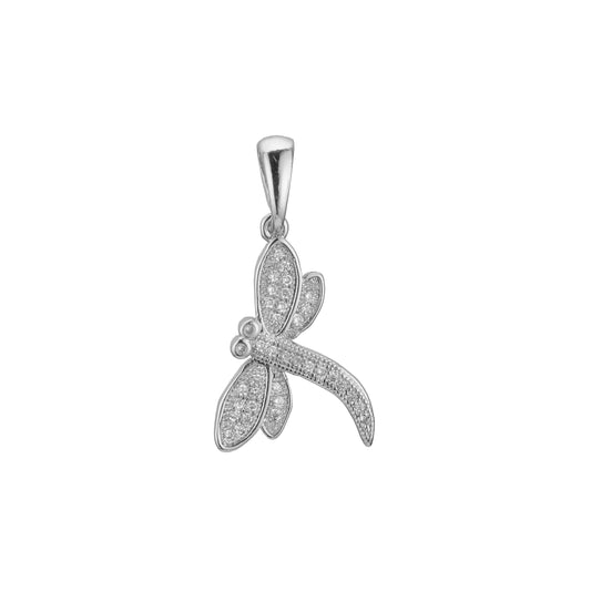 Dragonfly pendant in 14K Gold, Rose Gold, White Gold plating colors