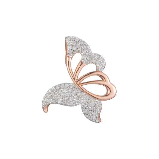 Butterfly pendant in Rose Gold, 14K Gold, two tone plating colors