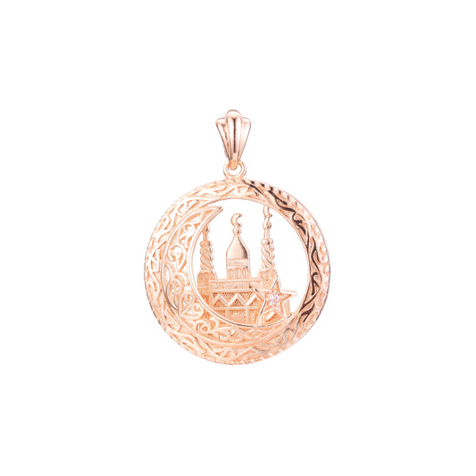 Islamic temple Pendant in Rose Gold, 14K Gold plating colors