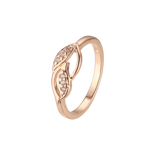 Rose Gold plain design leave rings