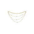 Beads long necklace plated in White Gold, 14K Gold, Rose Gold, two tone, three tone