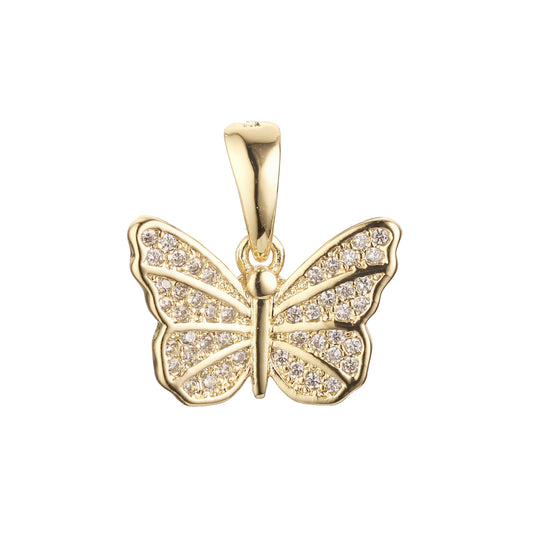 Butterfly pendant in Rose Gold, 14K Gold plating colors