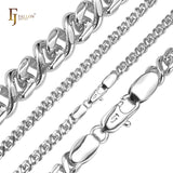 .Classic Infinity 8 link chains plated in White Gold, 14K Gold, Rose Gold, two tone