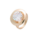 Wide solitaire rings in 18K Gold, 14K Gold, Rose Gold plating colors