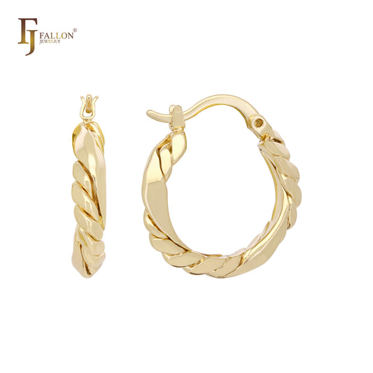Twisted textured 14K Gold Hoop earrings