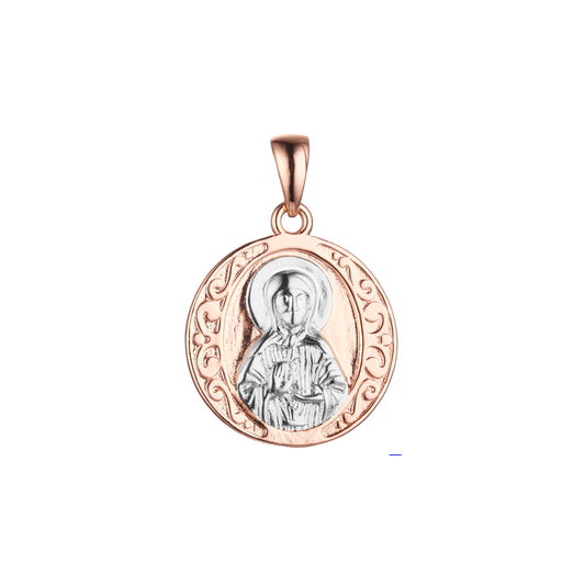 Saint Matrona pendant in Rose Gold two tone plating colors