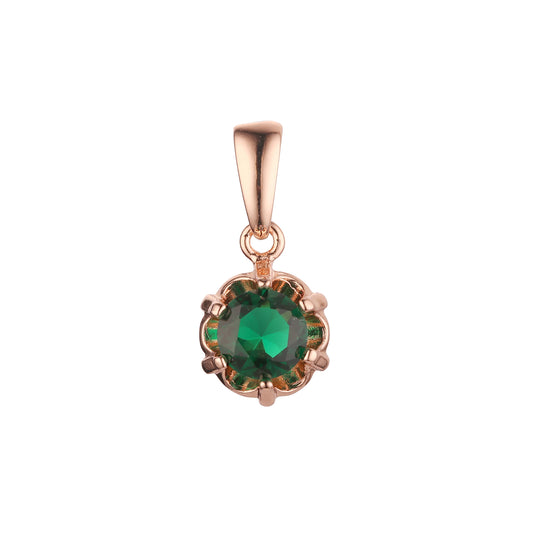 Solitaire pendant in 14K Gold, Rose Gold plating colors