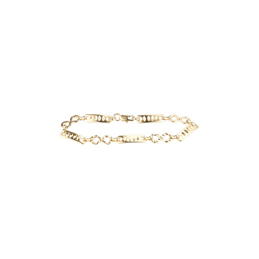 Bar amd 8 link bracelets plated in 14K Gold, Rose Gold colors