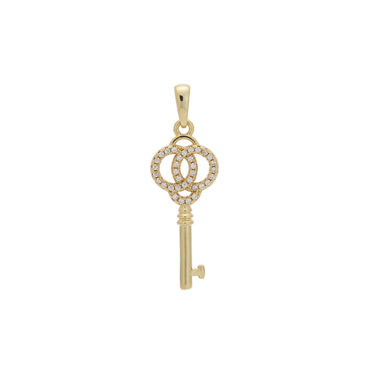14K Gold key pendant