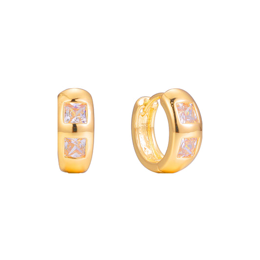 Huggie earrings in 14K Gold, 18K Gold, Rose Gold plating colors