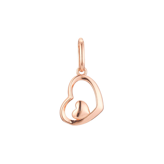 Heart in heart pendant in Rose Gold two tone, 14K Gold plating colors