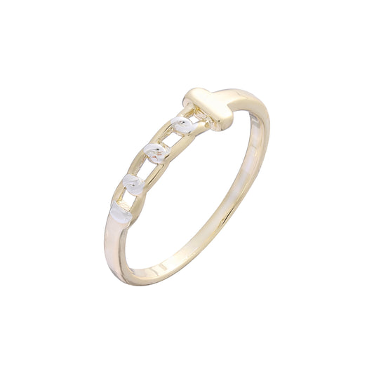 Chain link rings in 14K Gold, Rose Gold, two tone plating colors