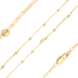 Beads Mirror link link chains plated in 14K Gold, Rose Gold, two tone