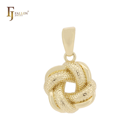 Twisted Knot double plain Rose Gold Pendant
