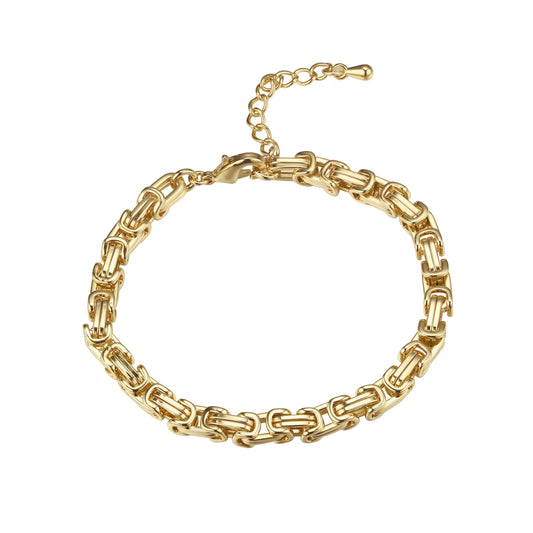 Byzantine link bracelets plated in Rose Gold colors
