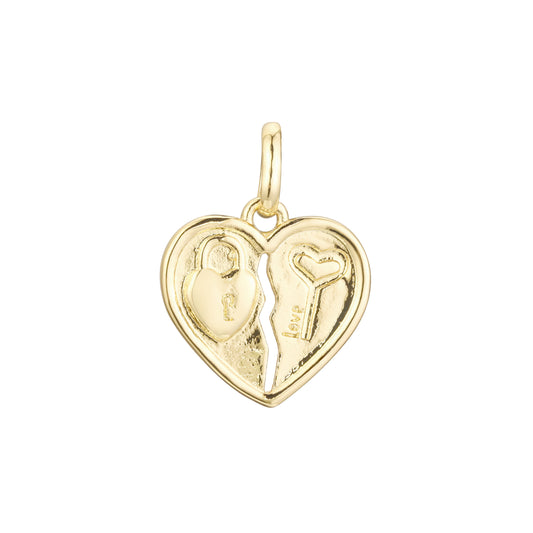 Lock of love and key pendant in Rose Gold, 14K Gold plating colors