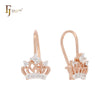 Little crown cluster Rose Gold two tone wire hook child earrings