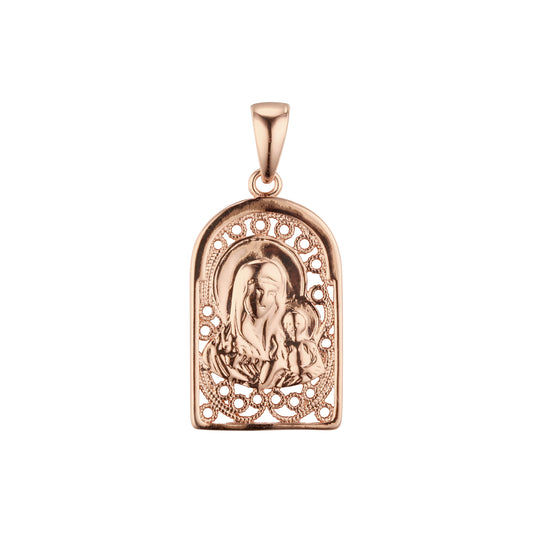 Virgin of Kazan Rose Gold pendant