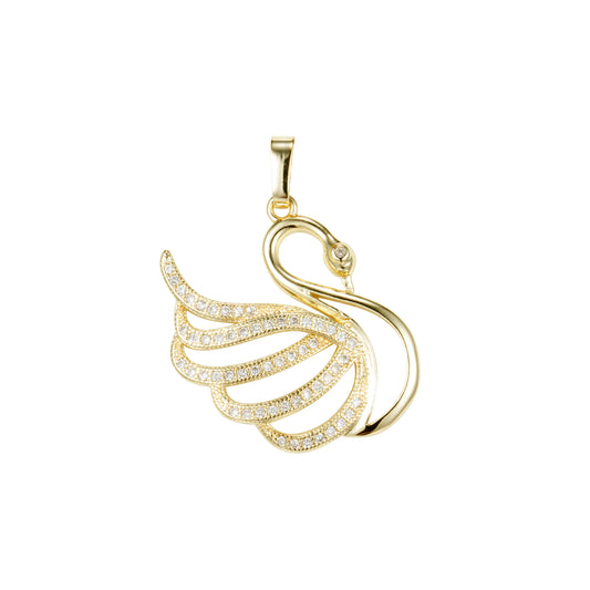 Swan pendant in Rose Gold, 14K Gold plating colors