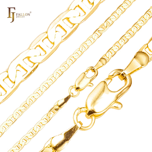 Классические цепи Mariner со звеньями из 18-каратного золота