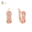 Infinity eternity halo paved white CZs geometric Rose Gold Clip-On Earrings