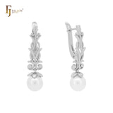 Fruitful pearl drop braches 14K Gold, Rose Gold, White Gold Clip-On earrings