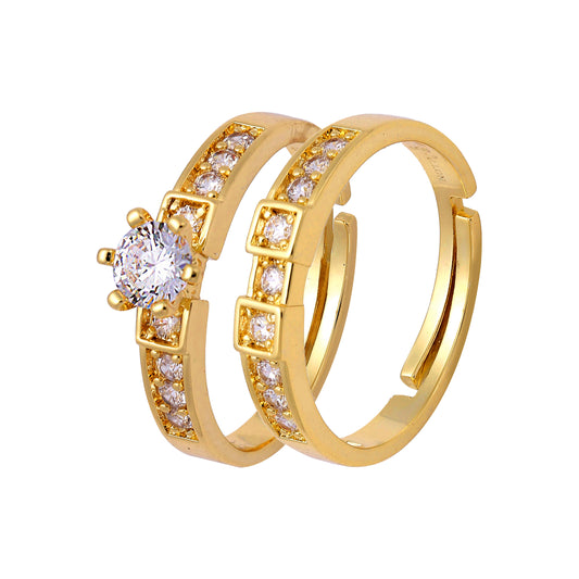 Cluster-offene stapelbare Ringe, vergoldet in 18-Karat-Goldfarben