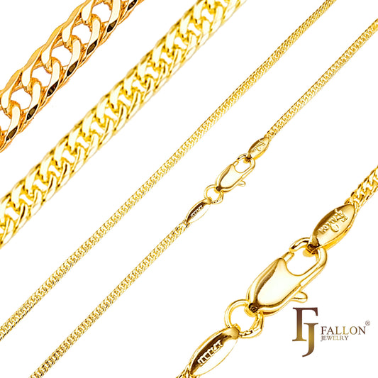 Klassische Schneckengliederketten aus 14 Karat Gold und Wei?gold mit abgerundeter Flanke