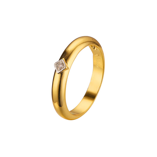 18K 金、玫瑰金双色的结婚戒指