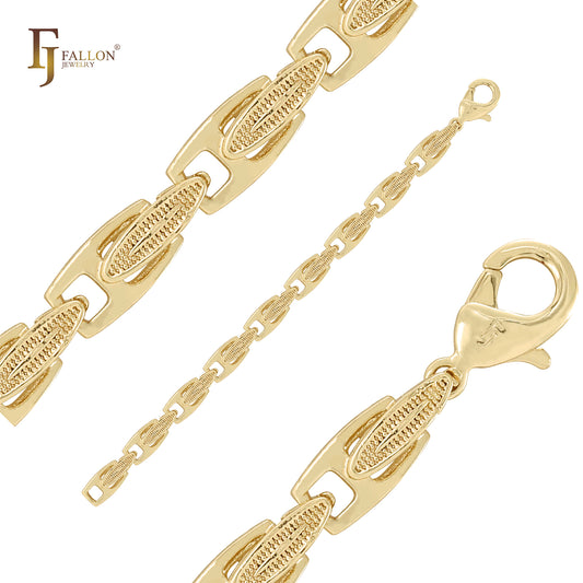 Pulseras de joyería FJ Fallon de oro de 14 quilates