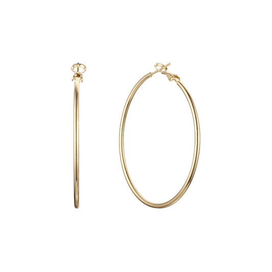 .流线型环形耳环，镀 14K 金、玫瑰金、白金