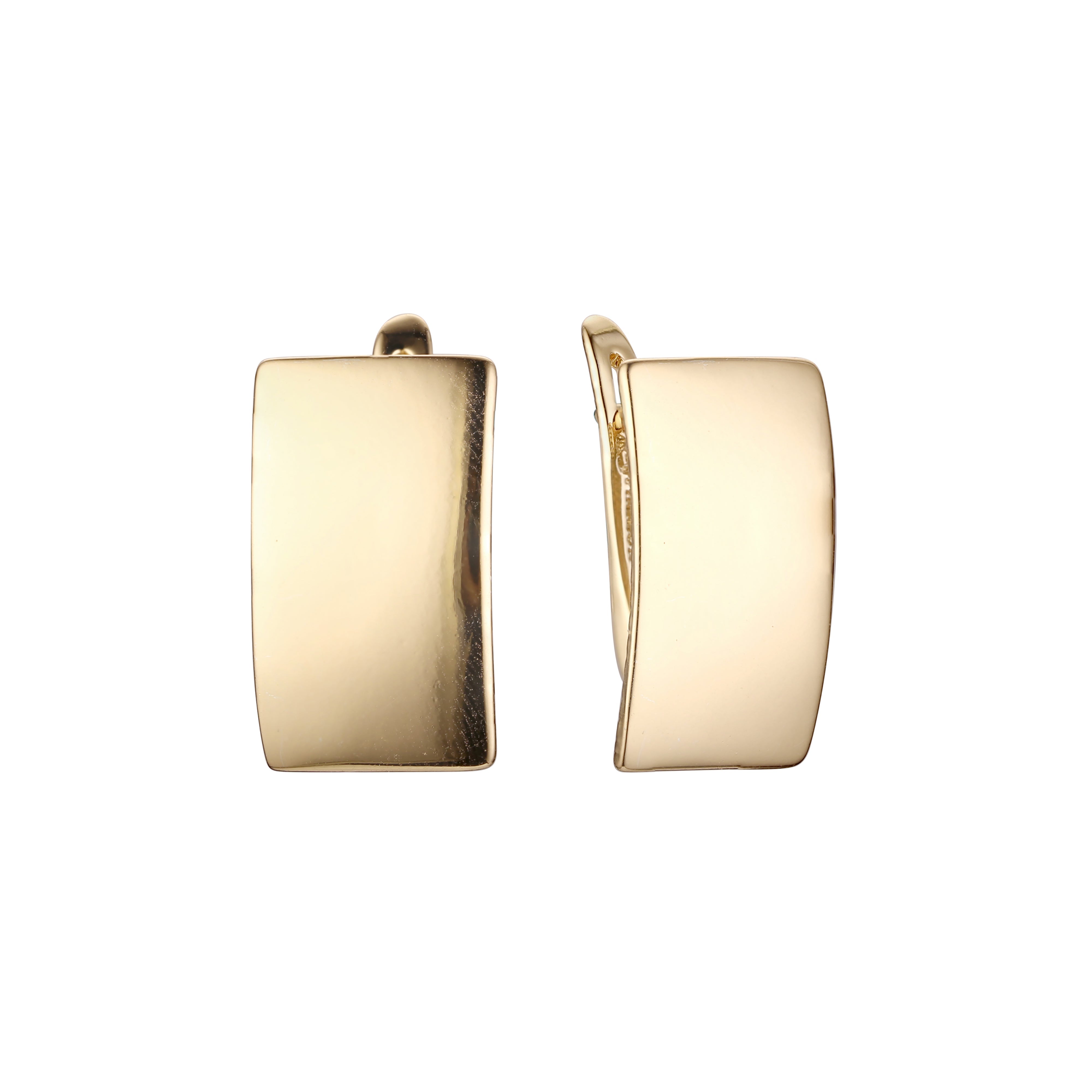 .585 Ros¨¦gold, 14 Karat Gold, einfache, flache, quadratische, hochwertige Ohrringe von FJ Fallon