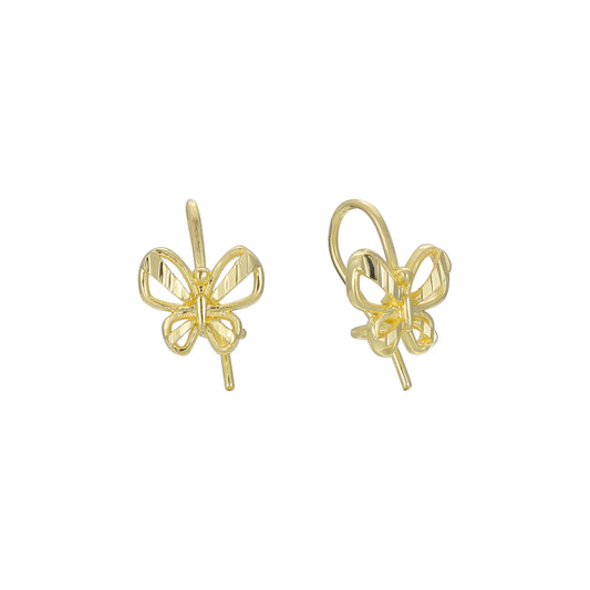 Kinder-Ohrringe mit Schmetterlings-Drahthaken aus 14-kar?tigem Gold, Ros¨¦gold und zweifarbiger Beschichtung