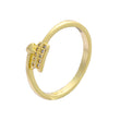 Flecha de moda de Oro 14K, anillos de dos tonos
