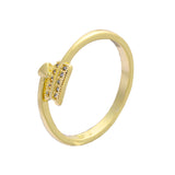 Flecha de moda de Oro 14K, anillos de dos tonos