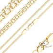 .Correntes de elo duplo com âncora de tecelagem Bismarck banhadas em ouro 14K, ouro 18K, dois tons
